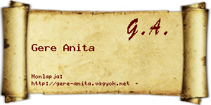 Gere Anita névjegykártya