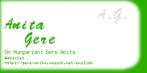 anita gere business card